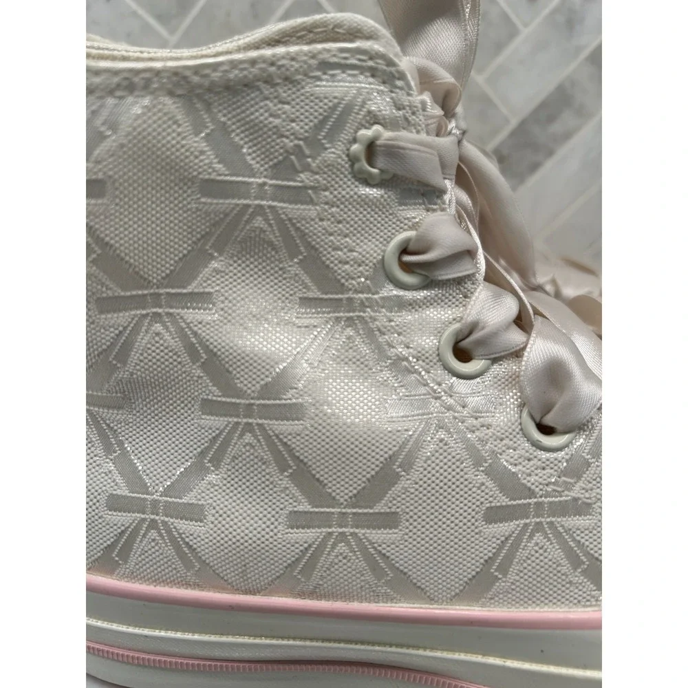 Converse Chuck Taylor All Star High Top Sneakers Flower Womens Size 7 Ribbon - Picture 10 of 11
